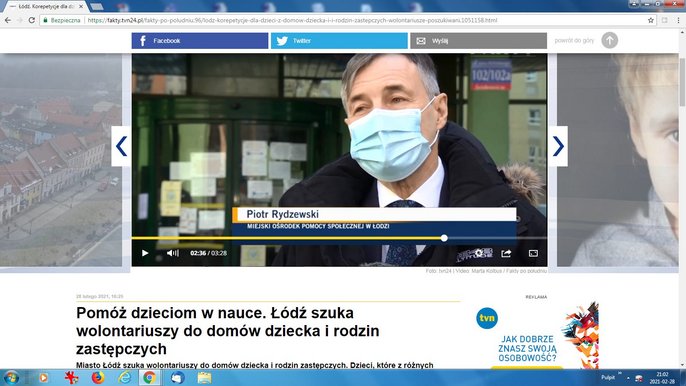 Kadr z Faktów TVN. Zastępca Dyrektora MOPS w Łodzi. Kadr z Faktów TVN. Zastępca Dyrektora MOPS w Łodzi.