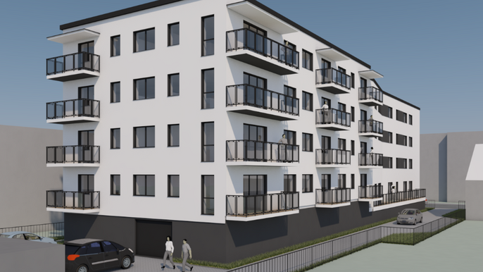 Nowy blok przy ul. Przędzalnianej 101/103 (wizualizacja) Nowy blok przy ul. Przędzalnianej 101/103 (wizualizacja)