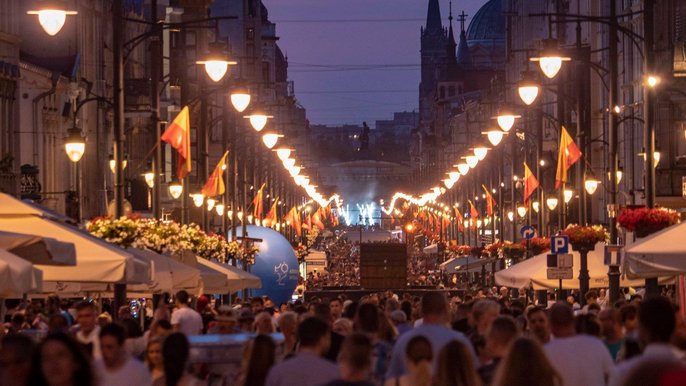 Ulica Piotrkowska podczas Urodzin Łodzi Ulica Piotrkowska podczas Urodzin Łodzi - fot. z arch. UMŁ