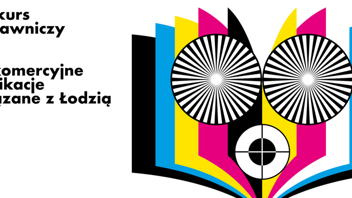  - Grafika przedstawia otwartą książkę. Otwarte szeroko oczy umieszczone w książce upodabniają ją do sowy. Hasło na grafice zawiera tytuł konkursu.