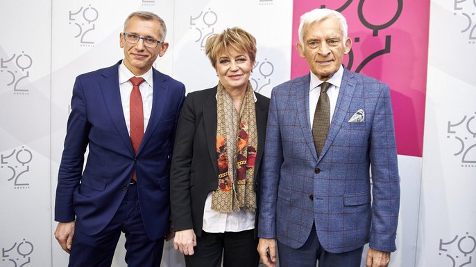 Od lewej: Krzysztof Kwiatkowski, Hanna Zdanowska, Jerzy Buzek - fot. Radosław Jóźwiak / UMŁ
