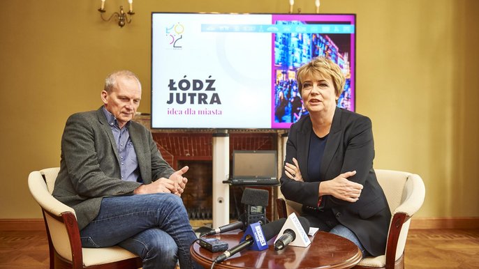 Prezydent Łodzi Hanna Zdanowska oraz wiceprezydent Wojciech Rosicki - fot. Radosław Jóźwiak / UMŁ