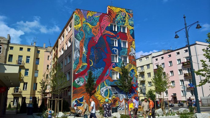Festiwal Urban Forms 2018: trójwymiarowy mural Awera przy ul. Pomorskiej 93 Festiwal Urban Forms 2018: trójwymiarowy mural Awera przy ul. Pomorskiej 93 - fot. Wojciech Markiewicz / UMŁ